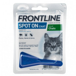 LOT DE 3 - FRONTLINE - Spot On Chats Pipette Antiparasitaire - paquet de 1 pipette de 0,5 ml