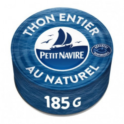 LOT DE 2 - PETIT NAVIRE - Thon Entier au Naturel - boite de 185 g