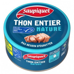 LOT DE 4 - SAUPIQUET - Thon entier au naturel MSC - boite de 280 g