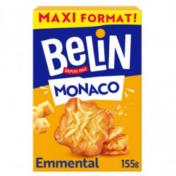 LOT DE 4 - BELIN - Monaco Emmental Biscuits apéritifs Crackers - boîte de 155 g