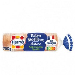 HARRYS - Extra Moelleux Nature Sans Sucres Ajoutés Pain De Mie - paquet de 750 g