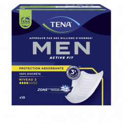 TENA - Men Active Fit Niveau 2 Médium Protection absorbante - paquet de 10 serviettes