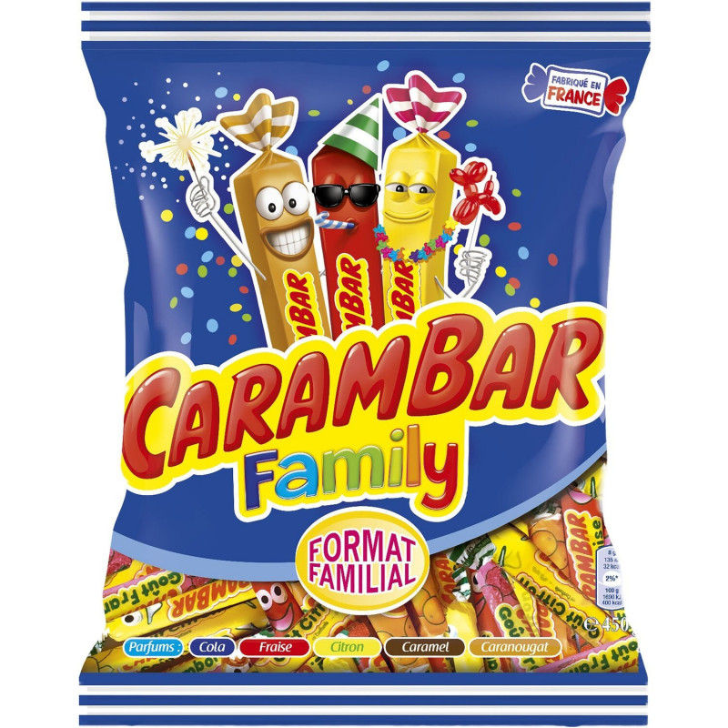 CARAMBAR - Family Bonbons parfums assortis - sachet de 450 g