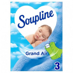 LOT DE 3 - SOUPLINE - Grand Air Sachets Armoires Parfum de Linge - boite de 3 sachets