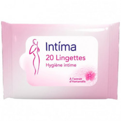 LOT DE 6 - INTIMA - Lingettes intimes Usage Quotidien Hamamélis - paquet de 20 lingettes