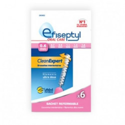 LOT DE 3 - EFISEPTYL - Clean Expert 0.6 mm brossettes interdentaire - paquet de 6 brossettes