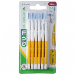 LOT DE 2 - GUM - Bi-Direction 1.4 mm Brossettes Interdentaire - boite de 6 brossettes