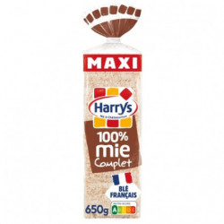 LOT DE 6 - HARRYS - Pain de mie Complet 100% mie sans croûte - paquet de 26 tranches - 650 g