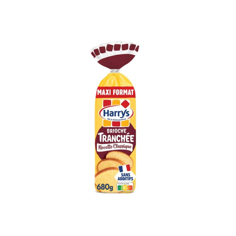 LOT DE 2 - HARRYS - Brioche tranchée recette classique nature sans additifs - sachet de 680 g