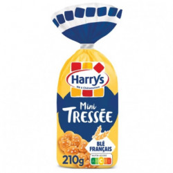 LOT DE 3 - HARRYS - Brioche mini tressée nature au sucre perlé sans additifs - sachet de 210 g