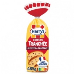 LOT DE 4 - HARRYS - Brioche tranchée pépites de chocolat sans additifs - sachet de 485 g