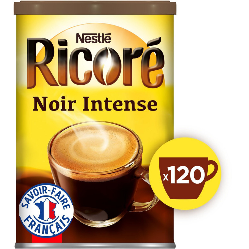 LOT DE 3 - RICORE - Noir Intense Café Soluble Chicorée - boite de 240 g