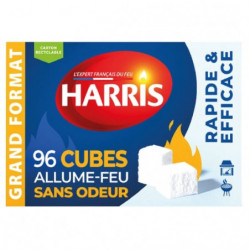 LOT DE 4 - HARRIS - Allume-Feu Cube Sans odeur - boite de 96 cubes