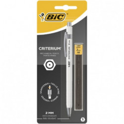 LOT DE 5 - BIC - Porte mine Criterium HB 2 mm Noir - blister de 1 porte mine et 6 mines