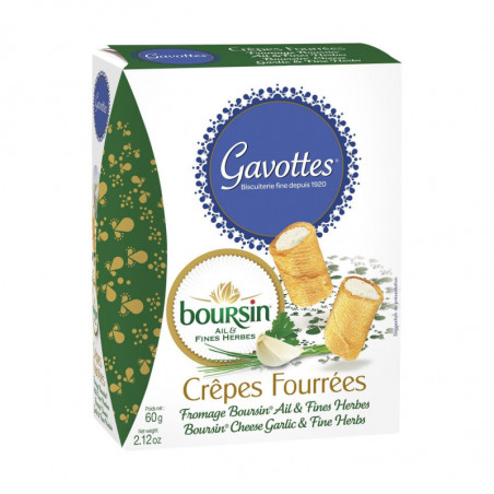 LOT DE 3 - GAVOTTES - Crêpes fourrées Boursin Biscuits apéritifs - paquet de 60 g