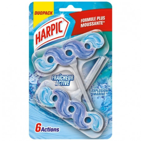 HARPIC - Active Fresh Explosion Marine Bloc WC - paquet de 2 blocs