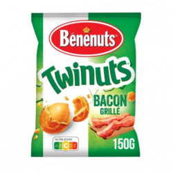 LOT DE 4 - BENENUTS - Twinuts Bacon Grillé - paquet de 150 g