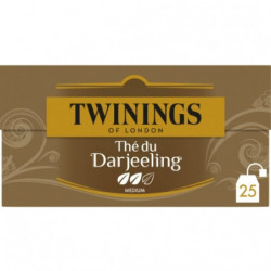 LOT DE 5 - TWININGS - Thé noir Darjeeling - boite de 25 sachets - 50 g