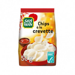 LOT DE 4 - SUZIWAN - Chips à la crevette - sachet de 50 g
