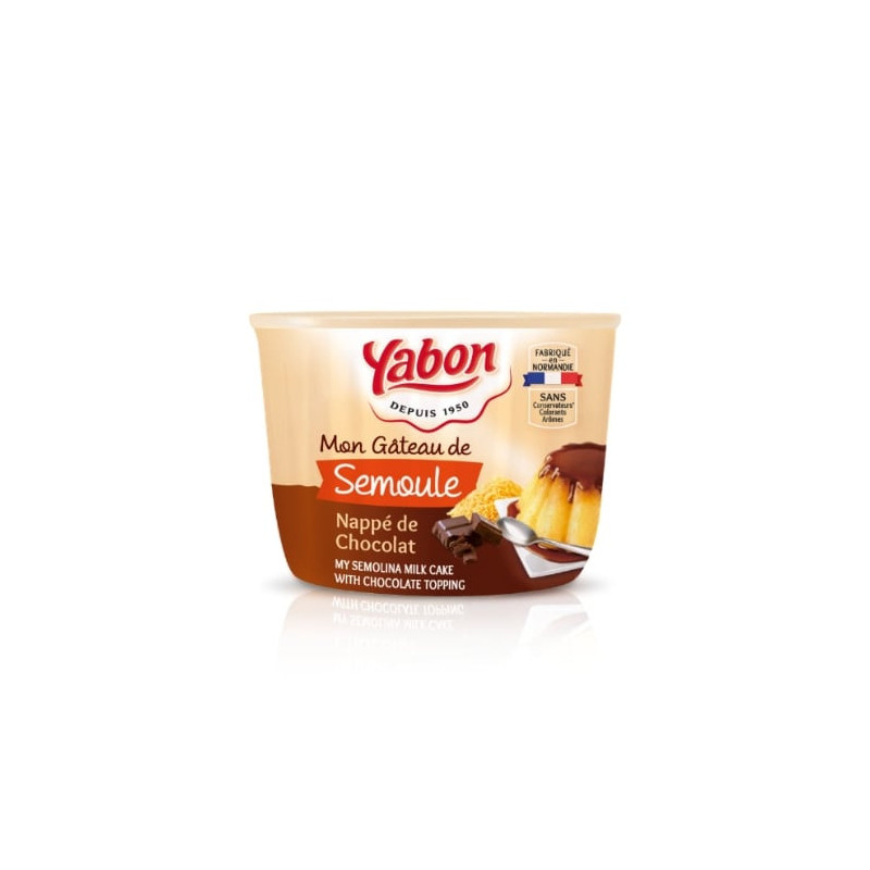 LOT DE 6 - YABON - Gateau Semoule Nappe Chocolat - pot de 420 g