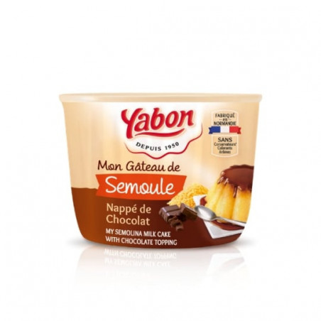LOT DE 6 - YABON - Gateau Semoule Nappe Chocolat - pot de 420 g