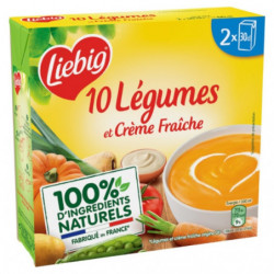 LIEBIG - Velouté 10 Légumes et Crème Fraîche - paquet de 2 briques de 30 cl