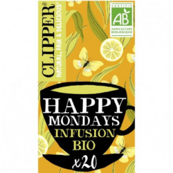 LOT DE 6 - CLIPPER - Infusion Happy mondays citron gingembre poivre noir bio - boite de 20 sachets - 30 g