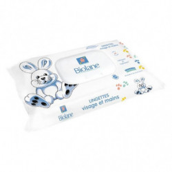 BIOLANE - Lingettes visage et mains Bébé - sachet de 64 lingettes