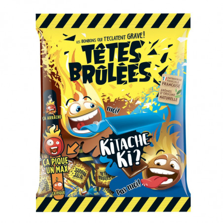 LOT DE 3 - TETES BRULEES - Bonbons Barres Kitache Cola Framboise - sachet de 200 g