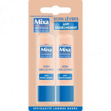 LOT DE 3 - MIXA - Intensif Soin Lévres Anti-dessèchement - étui de 2 sticks à lèvres