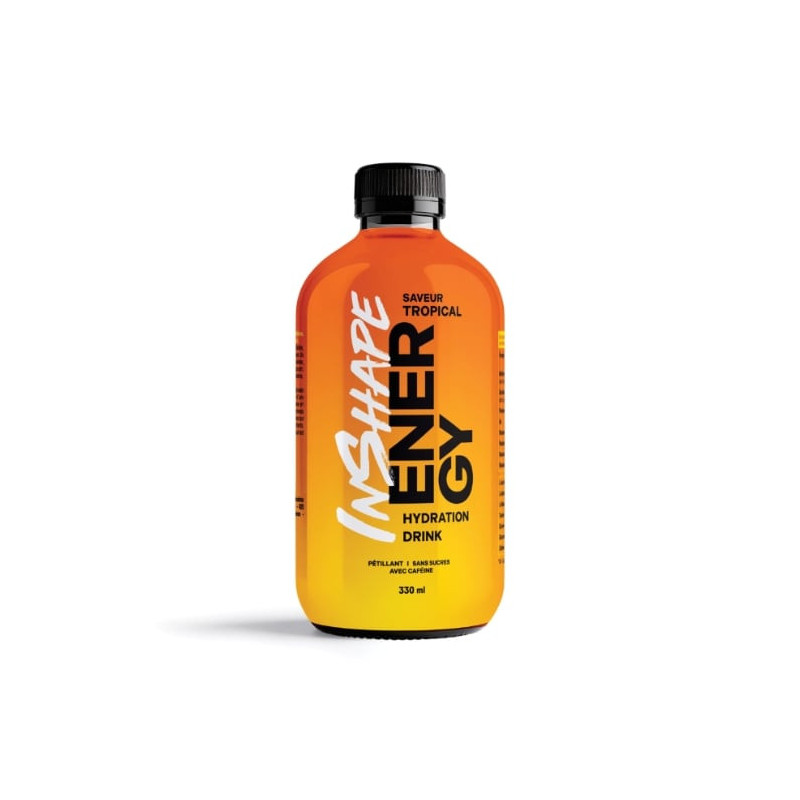 LOT DE 6 - INSHAPE NUTRITION - Energy Boisson Pétillante Saveur Tropical - bouteille de 33 cl