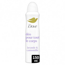 LOT DE 6 - DOVE - Déo Spray 72h Pour Tout le Corps Peaux Sensibles Lavande Et Camomille - flacon de 150 ml