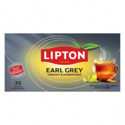 LOT DE 4 - LIPTON - Thé noir Earl Grey - boite de 25 sachets - 40 g