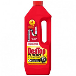 LOT DE 3 - DESTOP - Turbo - Rouge - Gel Déboucheur 5 minutes - flacon de 1 l