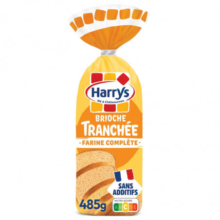 LOT DE 2 - HARRYS - Brioche tranchée à la Farine Complète - sachet de 485 g