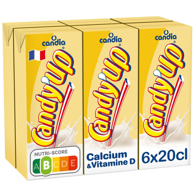 LOT DE 6 - CANDY UP - Goût Vanille Boisson Lactée - pack de 6 briques de 20 cl
