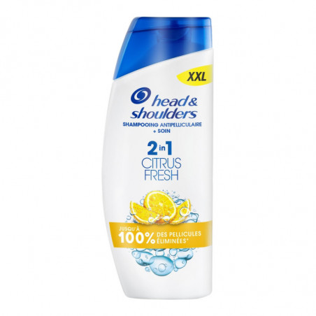 LOT DE 5 - HEAD SHOULDERS - 2en1 Citrus Fresh Shampoing Antipelliculaire Citron frais Cheveux gras - flacon de 625 ml