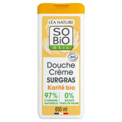LOT DE 3 - SO BIO ETIC - Crème douche Surgras Sans Sulfate au Beurre de Karité Bio - flacon de 650 ml