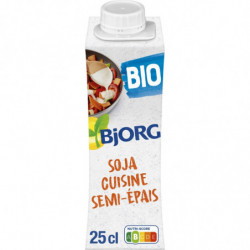 LOT DE 4 - BJORG - Soja Cuisine Semi-Epais Bio - brique de 25 cl