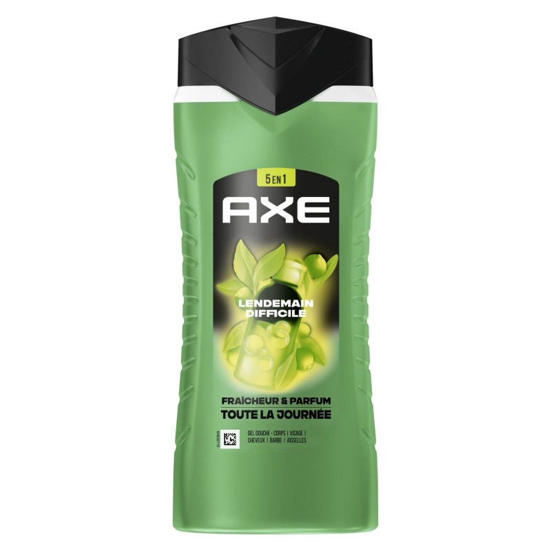 LOT DE 2 - AXE - Lendemain Difficile Gel douche Homme Corps Cheveux Fraîcheur -flacon de 400 ml
