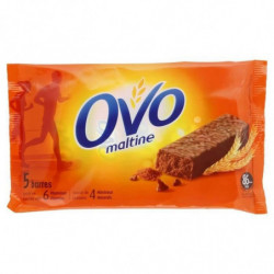 LOT DE 12 - OVOMALTINE - Barres énergétiques chocolatées 5 x 20 g - paquet de 100 g