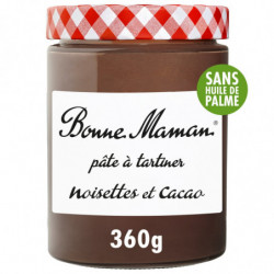 LOT DE 2 - BONNE MAMAN - Pâte à Tartiner Noisettes et Cacao - pot de 360 g
