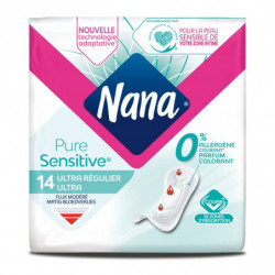 LOT DE 4 - NANA - Pure Sensitive Normal Serviettes hygiéniques - 14 serviettes