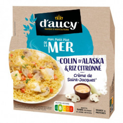 D'AUCY - Colin D'Alaska À La Crème De St Jacques Et Son Riz Plat Cuisiné - barquette de 300 g