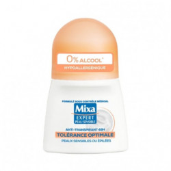 LOT DE 2 - MIXA - Déodorant Anti-Transpirant Bille Tolérance Optimale 48h Peaux sensibles - 50 ml