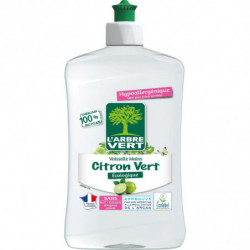 L'ARBRE VERT - Liquide Vaisselle Mains Citron Vert Hypoallergénique - flacon de 500 ml