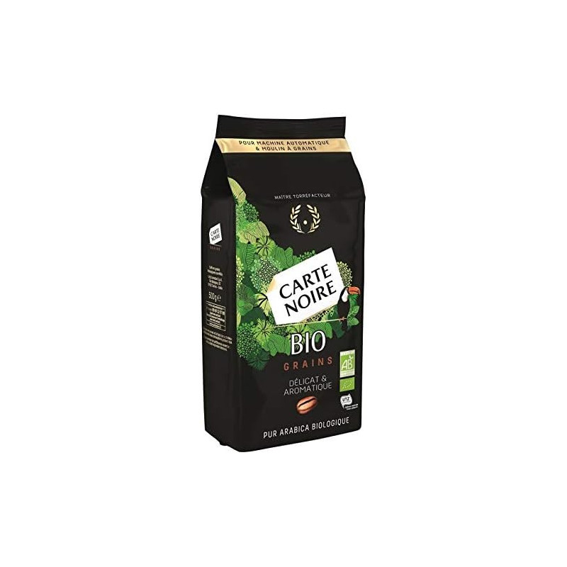 LOT DE 3 - CARTE NOIRE - Café en grains Arabica Bio - paquet de 500 g