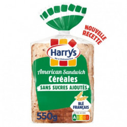HARRYS - American Sandwich 7 céréales sans sucres ajoutés Pain De Mie - paquet de 550 g