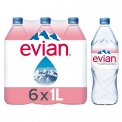 EVIAN - Eau minérale naturelle - pack de 6 bouteilles de 1 L