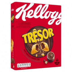 LOT DE 3 - KELLOGG'S - Trésor Céréales fourrées au chocolat noisette - boîte de 375 g
